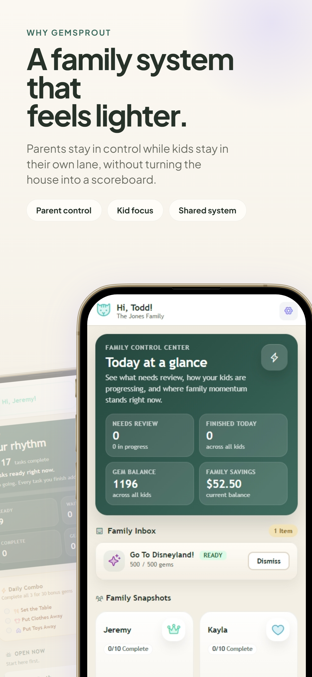 GemSprout lighter family system screenshot